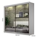 Ver imagem 3 de Guarda Roupa Solteiro Milano 2 Portas de Correr 3 Gavetas MDF Branco Arbo Design