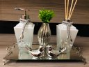 Ver imagem 1 de Kit Lavabo Prata Branco 6 Peças Difusor Sabonete Bandeja