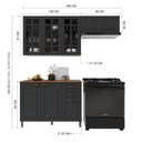 Ver imagem 2 de Armário de Cozinha Modulada Compacta Nara 8 Portas 2 Gavetas MDF 200cm Chumbo