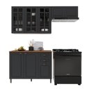 Ver imagem 3 de Armário de Cozinha Modulada Compacta Nara 8 Portas 2 Gavetas MDF 200cm Chumbo