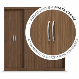 Guarda-Roupa Casal 6 Portas Édez Zen 2m, Nogueira - 4