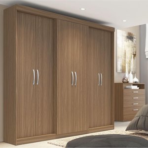 Guarda-Roupa Casal 6 Portas Édez Zen 2m, Nogueira