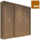 Ver imagem 2 de Guarda-Roupa Casal 6 Portas Édez Zen 2m, Nogueira
