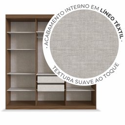 Guarda-Roupa Casal 6 Portas Édez Zen 2m, Nogueira - 6