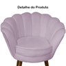 Poltrona Decorativa Pétala de Flor Veludo Lilás - 2