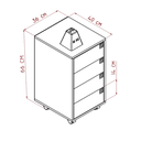 Ver imagem 3 de Gaveteiro 4 Gavetas Office 