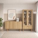 Ver imagem 6 de Cristaleira 180x80 Cm e Buffet 160 Cm Aura Pes Madeira Maciça Hanover Artesano