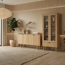 Ver imagem 5 de Cristaleira 180x80 Cm e Buffet 160 Cm Aura Pes Madeira Maciça Hanover Artesano