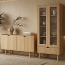 Ver imagem 4 de Cristaleira 180x80 Cm e Buffet 160 Cm Aura Pes Madeira Maciça Hanover Artesano