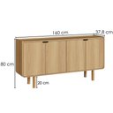 Ver imagem 2 de Cristaleira 180x80 Cm e Buffet 160 Cm Aura Pes Madeira Maciça Hanover Artesano