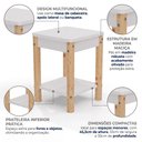 Ver imagem 4 de Mesa de Cabeceira Arredus em Madeira Maciça e MDF 33x45,3cm Branco