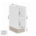 Ver imagem 3 de Balcão 1 Porta 30cm sem Tampo com Rodapé Ipanema CabeCasa MadeiraOriginals Branco/Fendi Trama