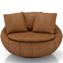 Ver imagem 4 de Kit 02 Poltronas Giratórias para Sala de Estar Kira M03 Couríssimo Whisky - Lyam Decor