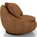Ver imagem 3 de Kit 02 Poltronas Giratórias para Sala de Estar Kira M03 Couríssimo Whisky - Lyam Decor