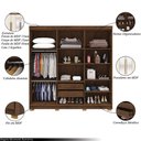 Ver imagem 3 de Guarda Roupa Casal Doral 6 Portas de Bater 2 com Espelhos 2 Gavetas Nogueira/offwhite G98 - Gran Bel