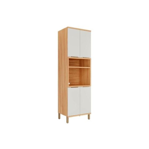 Paneleiro de Cozinha Modulado Sauvignon 1 Forno com 4 Portas 70cm Amendoa-Off White - Ronipa