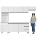 Ver imagem 5 de Cozinha Modulada 4 Peças Balcão com Tampo 160cm Andréia Branco - AJL Móveis