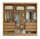 Ver imagem 2 de Guarda Roupa Casal com 1 Espelho Naturale Off 3 Portas de Correr em MDF Tokio Bianchi