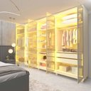 Ver imagem 4 de Guarda Roupa 6 Portas Casal Reflecta Led Imperatriz Off White - Gelius