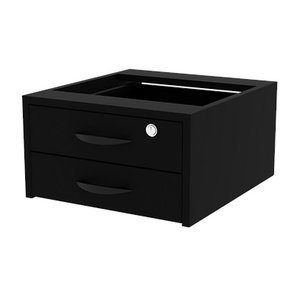 Gaveteiro Fixo com 2 Gavetas - Preto