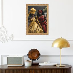 Quadro Moldura Dourada Oxum e Iansã 24x18cm:com Vidro - 2