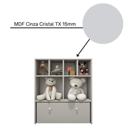 Estante Nicho Organizador de Brinquedos Infantil em Mdf Plancasa:cinza Cristal - 8