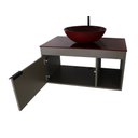 Ver imagem 3 de Gabinete Armário Banheiro 60cm Cuba Redonda Vermelha