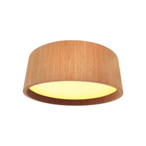 Lustre Plafon Madeira Redondo 60 Cm para Sala de Estar Sala de Jantar Cor Freijó