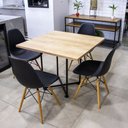 Ver imagem 5 de Mesa de Jantar 4 Lugares Natural Jade 90cm e Kit 4 Cadeiras Eiffel D03 - D'Rossi