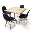 Ver imagem 1 de Mesa de Jantar 4 Lugares Natural Jade 90cm e Kit 4 Cadeiras Eiffel D03 - D'Rossi