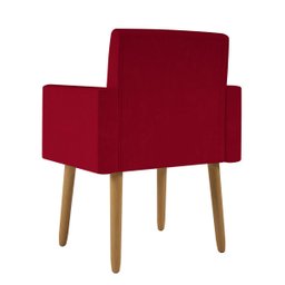 Poltrona Nina Escritório Recepção Pés Palito - Balaqui Decor Cor:vermelha - 5
