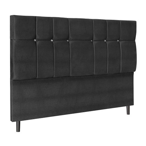 Cabeceira Audi X1 Preto Estofada para Cama Box Casal King Size 195cm Quarto Luxo