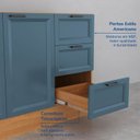 Ver mais imagens de Cozinha Compacta Planejada 6 Peças 2 Paneleiros 2 Aéreos 2 Balcões Soho CabeCasa MadeiraOriginals Azul/Freijó