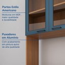 Ver imagem 6 de Cozinha Compacta Planejada 6 Peças 2 Paneleiros 2 Aéreos 2 Balcões Soho CabeCasa MadeiraOriginals Azul/Freijó