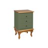 Mesa de Cabeceira Luis Xv 3 Gavetas - Verde-militar - 3