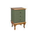 Ver imagem 3 de Mesa de Cabeceira Luis Xv 3 Gavetas - Verde-militar