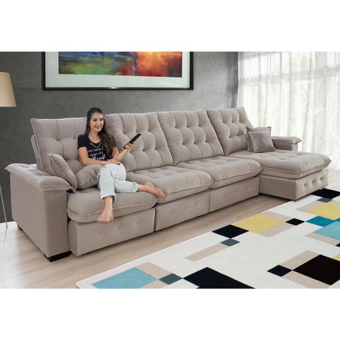 Sofá Coliseu 4.00m Retrátil e Reclinável Super Pillow