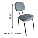 Ver imagem 7 de Cadeira de Escritório Secretária Curvada Anatômica, Base Palito 7/8, Tecido Jserrano Cor Cinza/preto