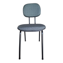 Ver imagem 2 de Cadeira de Escritório Secretária Curvada Anatômica, Base Palito 7/8, Tecido Jserrano Cor Cinza/preto