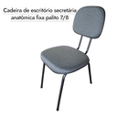 Ver mais imagens de Cadeira de Escritório Secretária Curvada Anatômica, Base Palito 7/8, Tecido Jserrano Cor Cinza/preto