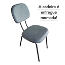 Ver imagem 5 de Cadeira de Escritório Secretária Curvada Anatômica, Base Palito 7/8, Tecido Jserrano Cor Cinza/preto