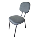 Ver imagem 4 de Cadeira de Escritório Secretária Curvada Anatômica, Base Palito 7/8, Tecido Jserrano Cor Cinza/preto