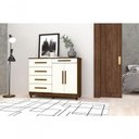 Ver imagem 2 de Cômoda Ravi 5 Gavetas 2 Portas MDP Puxadores MDF Imbuia Vila Rica