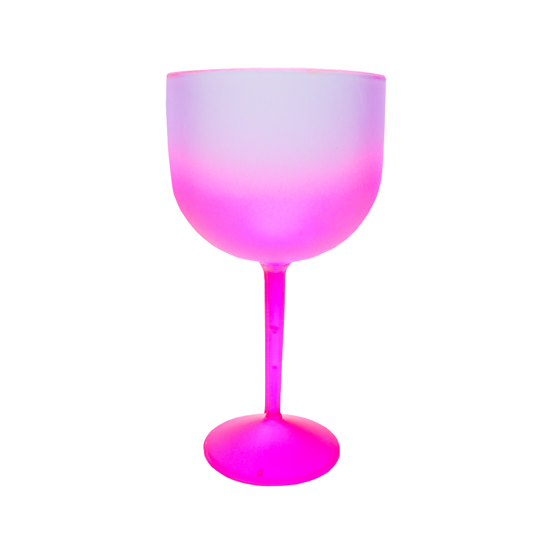 5 Taças de Gin Degradê Acrílico 550 Ml: Pink Neon