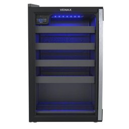 Adega Piubella Venax 100 127v para 24 Garrafas Preto Porta Invertida Iluminação Led Azul 19925 - 2