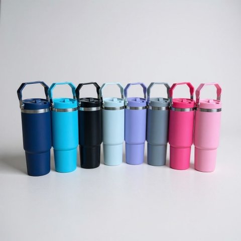 Garrafa Térmica Ms-983 900ml com Bico com Alça Flip Tumbl Aço Inoxidável Academia Trabalho:Variado
