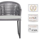 Ver imagem 3 de 1 Cadeira Noronha Aluminio Micro Pintura Preta, Tr. Telinha Corda Nautica Grafite, Estofado - Cinza