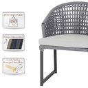 Ver imagem 4 de 1 Cadeira Noronha Aluminio Micro Pintura Preta, Tr. Telinha Corda Nautica Grafite, Estofado - Cinza