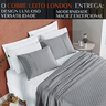 Cobre Leito Queen Size 200 Fios London Bordado Inglês Super Luxuoso Nobless:cinza - 2