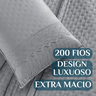 Cobre Leito Queen Size 200 Fios London Bordado Inglês Super Luxuoso Nobless:cinza - 3